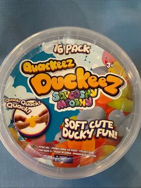 Duckeez Squeezable Plush Pack - Colorful Duck 16 piece Toy Set